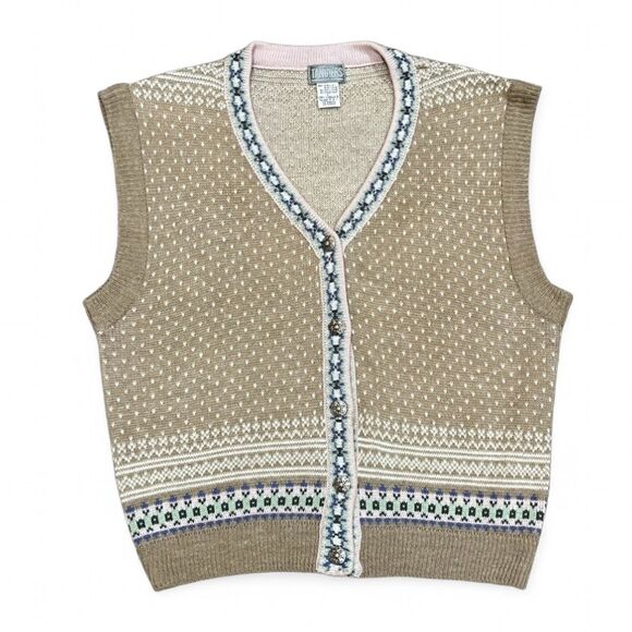 Vintage Tangiers Fair Isle Nordic Sweater Vest Size Large - Picture 11 of 11